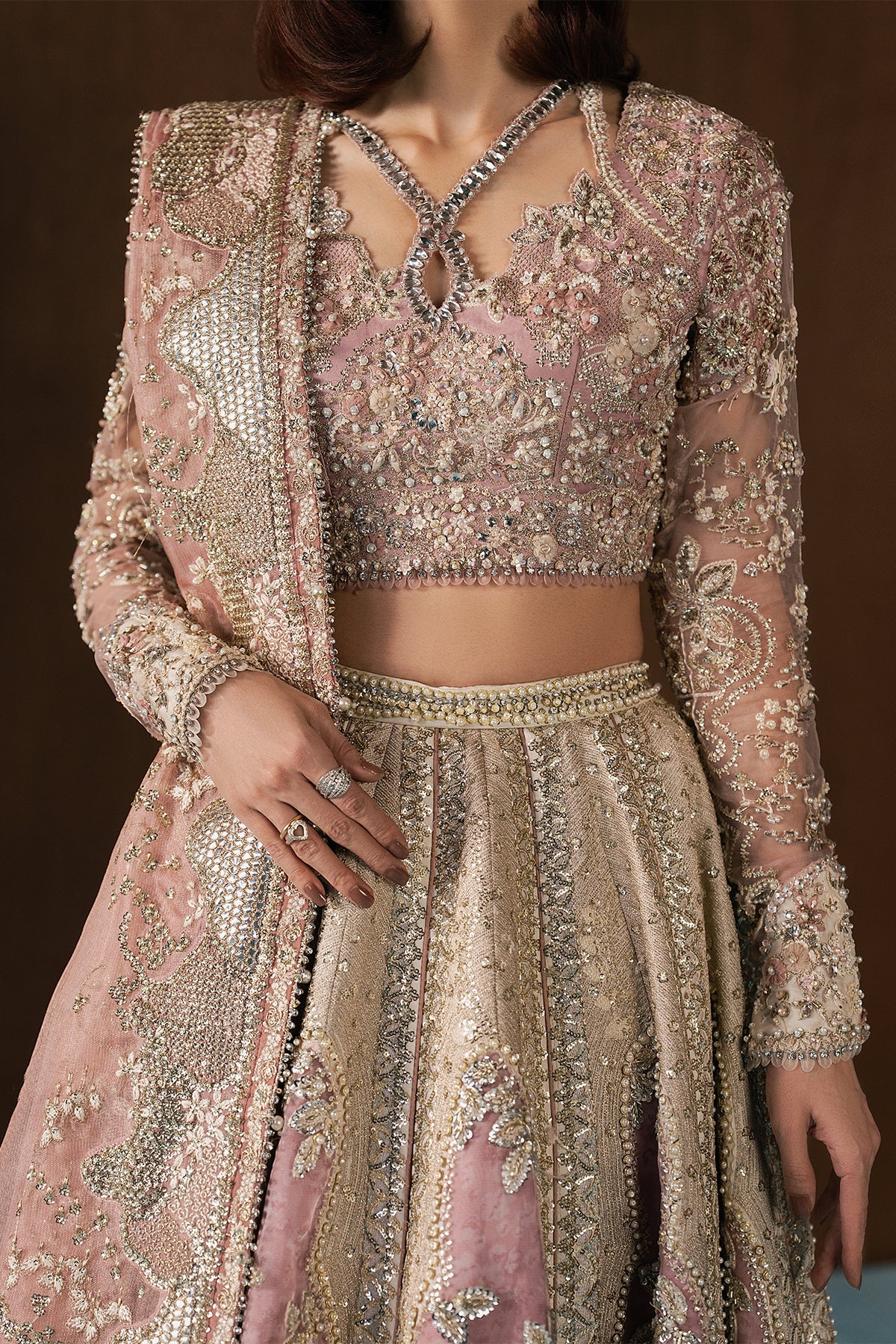 Women Wearing Zaviyah Off White Lehnga Choli  For Festive Events - Pakistani Designer Wear For Women In Uk | Kifat