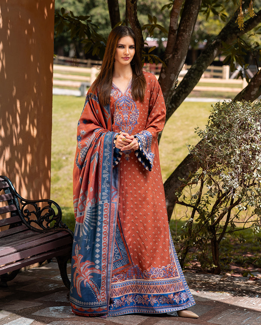 Women Wearing Whispers of Change Orange Long Shirt for Casual Events - Pakistani Designer Wear for Women in UK | Kifat