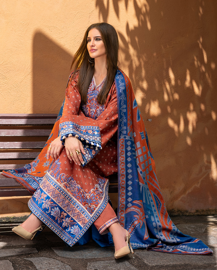 Women Wearing Whispers of Change Orange Long Shirt for Casual Events - Pakistani Designer Wear for Women in UK | Kifat