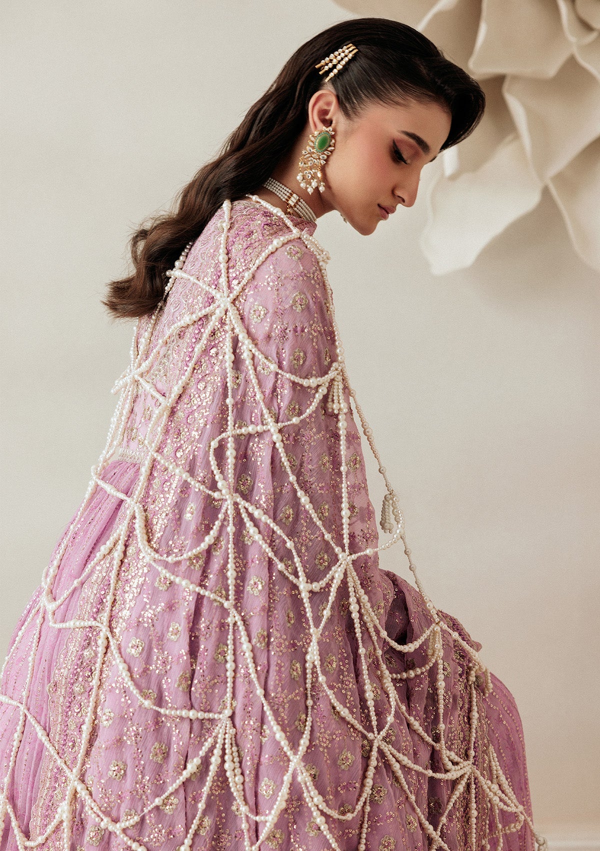 AIKSHAAM '26 - VOL. 1 - LOOK 01 Lilac Long Frock with Sharara For Formal Events - Pakistani Designer Wear for Women in UK | Kifat