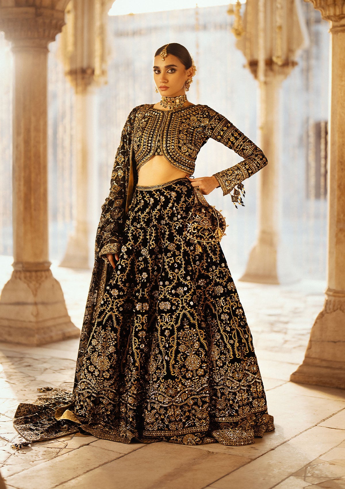 DASTOOR - LOOK 01 Black Lehnga Choli For Formal Events - Pakistani Designer Wear for Women in UK | Kifat