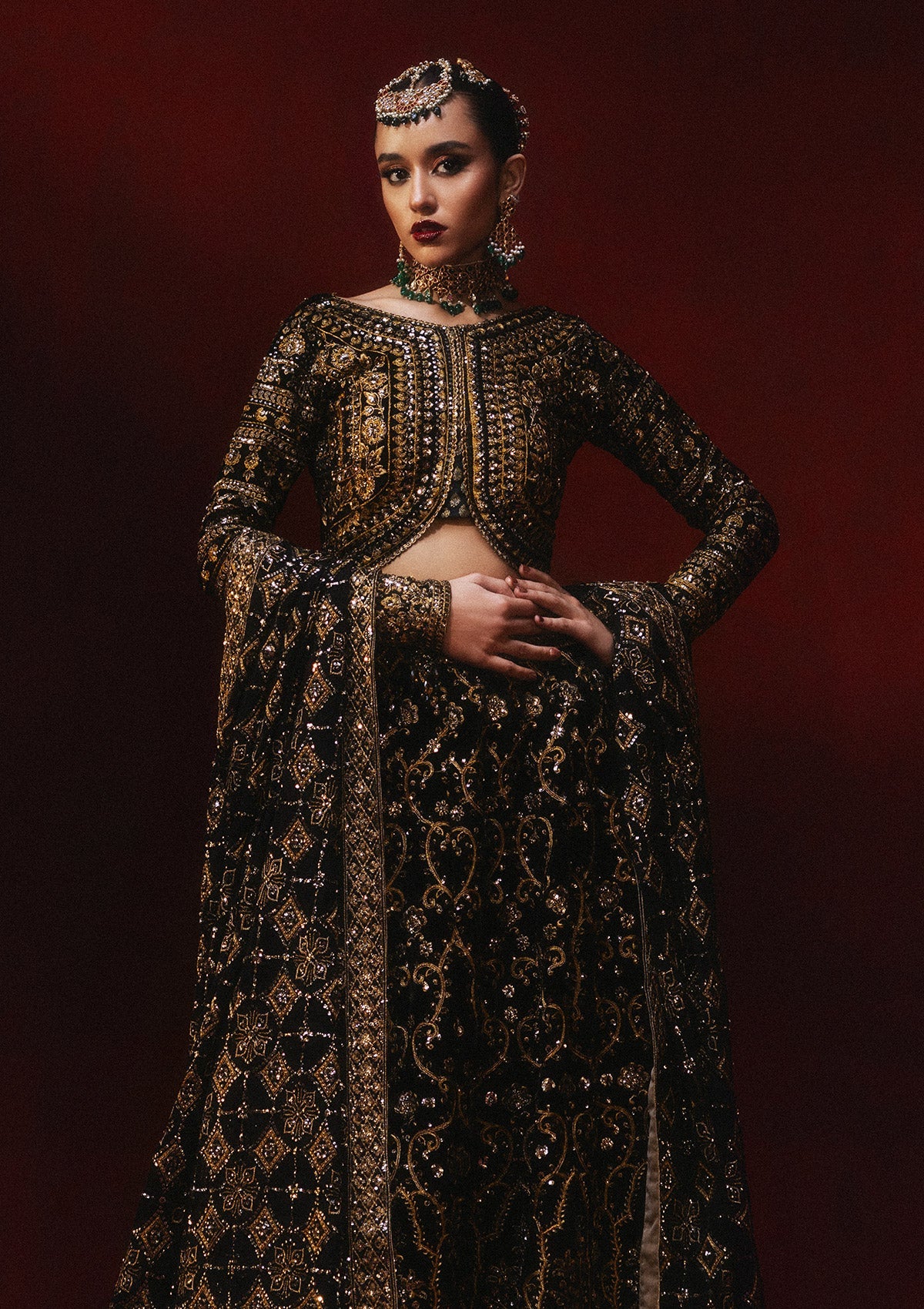 DASTOOR - LOOK 01 Black Lehnga Choli For Formal Events - Pakistani Designer Wear for Women in UK | Kifat