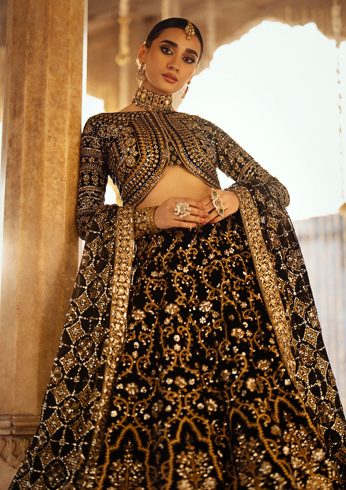 DASTOOR - LOOK 01 Black Lehnga Choli For Formal Events - Pakistani Designer Wear for Women in UK | Kifat