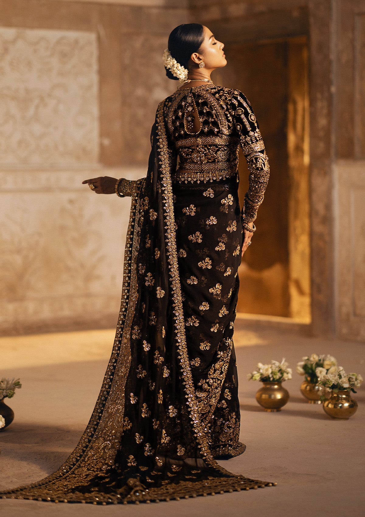 DASTOOR - LOOK 04 Black Trouser For Formal Events - Pakistani Designer Wear for Women in UK | Kifat