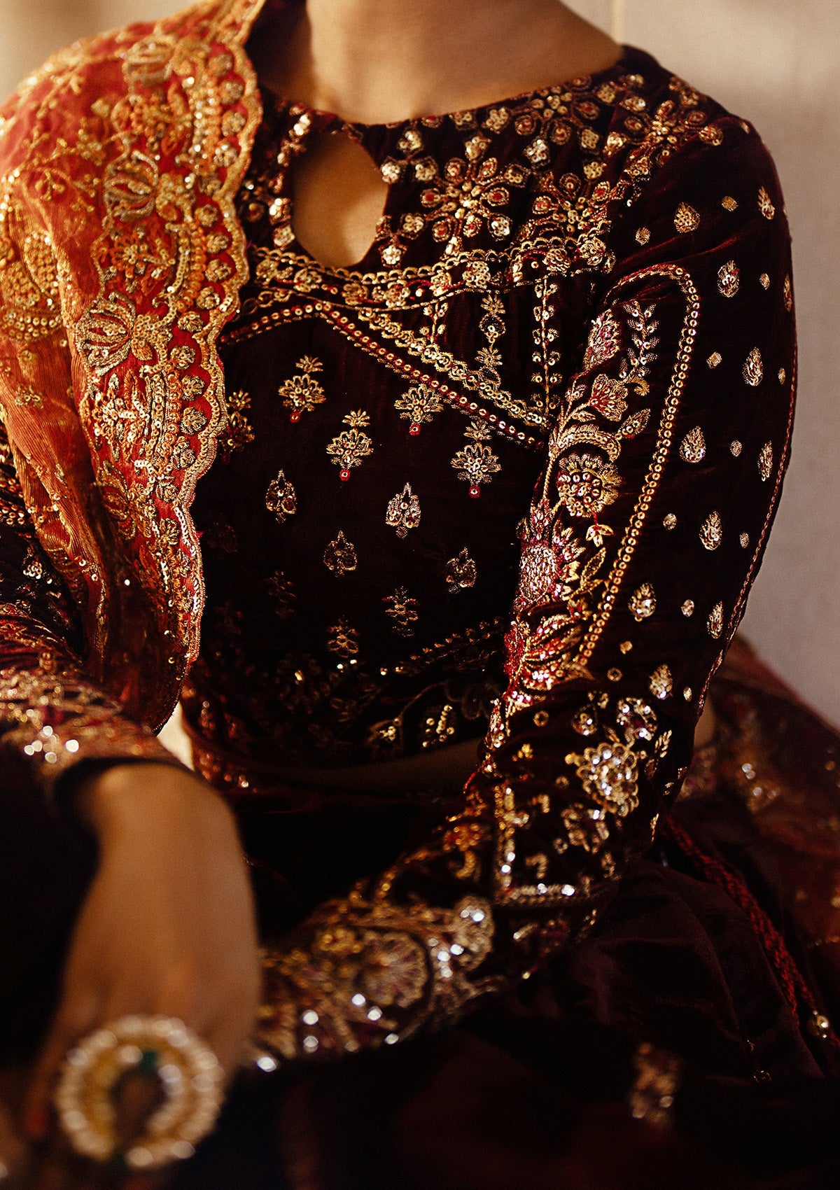 DASTOOR - LOOK 06 Maroon Lehnga Choli For Formal Events - Pakistani Designer Wear for Women in UK | Kifat