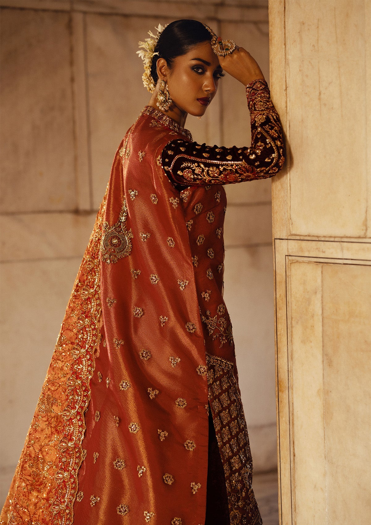 DASTOOR - LOOK 06 Maroon Lehnga Choli For Formal Events - Pakistani Designer Wear for Women in UK | Kifat