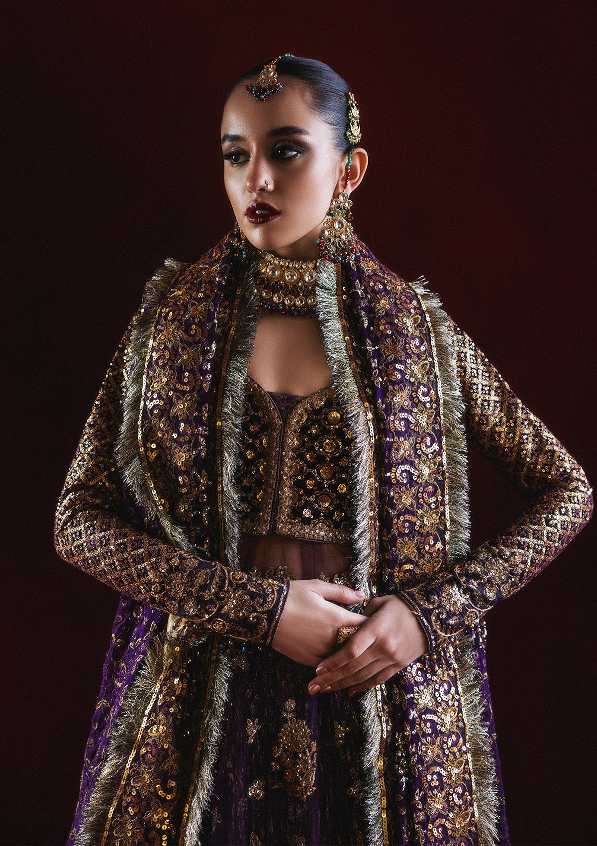 DASTOOR - LOOK 10 Midnight Purple Peshwas For Formal Events - Pakistani Designer Wear for Women in UK | Kifat