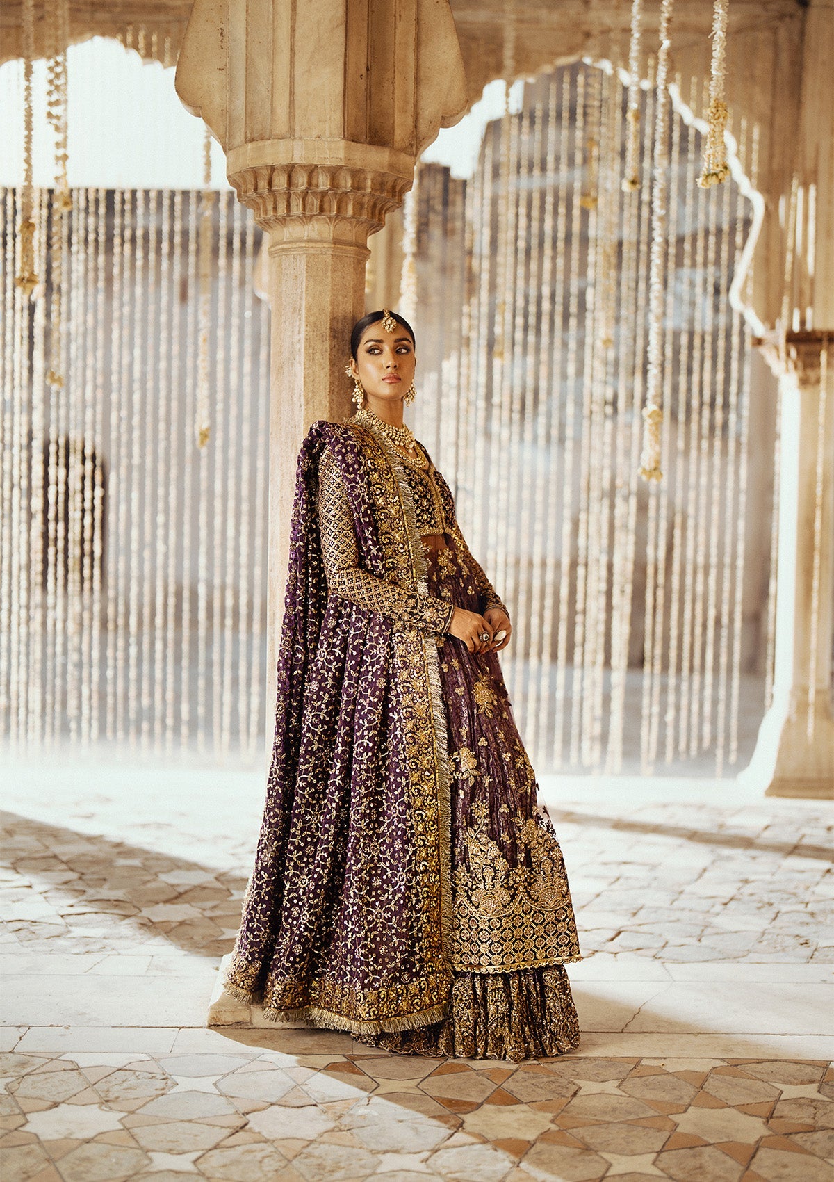DASTOOR - LOOK 10 Midnight Purple Peshwas For Formal Events - Pakistani Designer Wear for Women in UK | Kifat