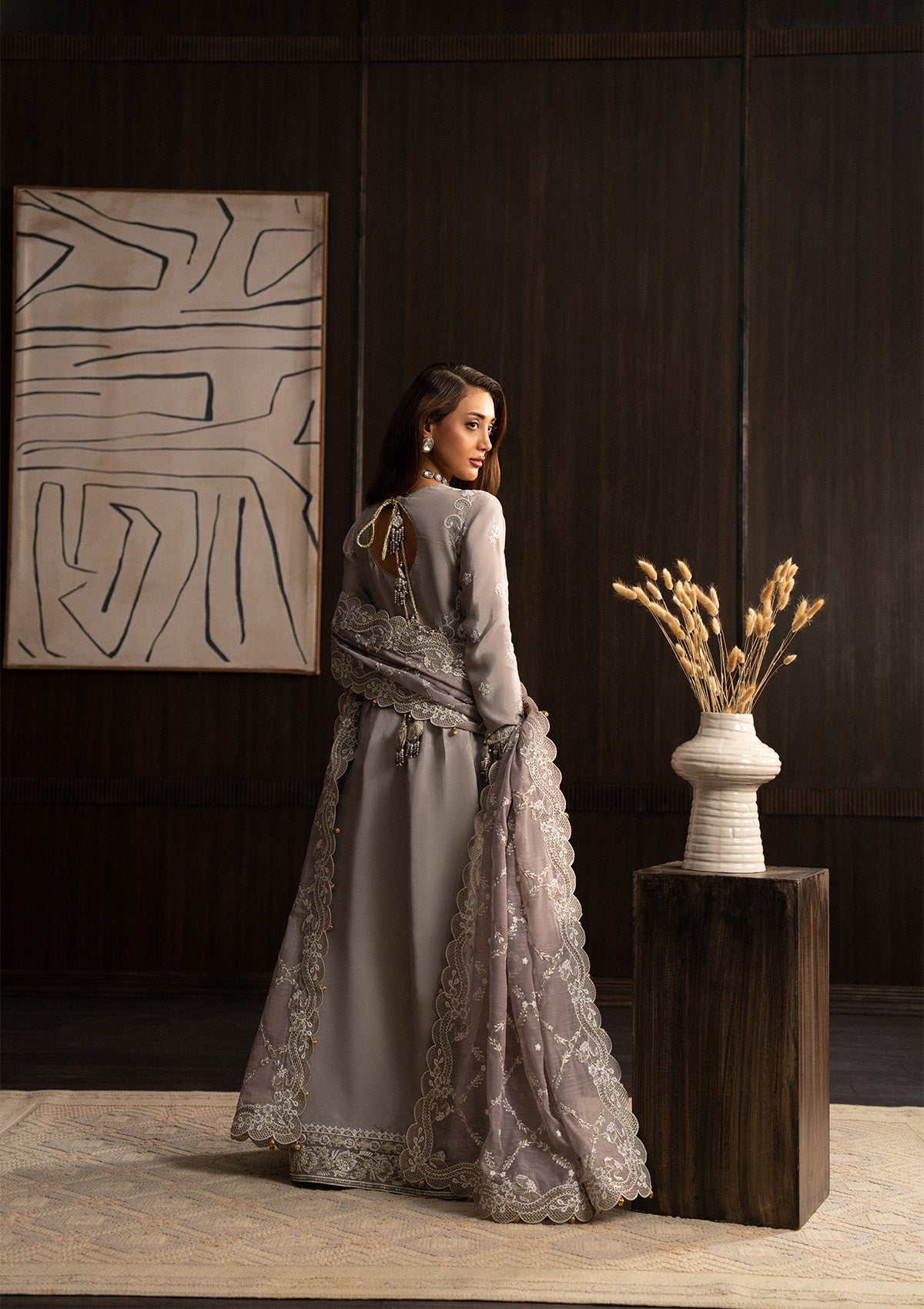 LADY AIK '25 - VOL. 1 - LOOK 07 Lilac Long Shirt For Luxury Events - Pakistani Designer Wear for Women in UK | Kifat