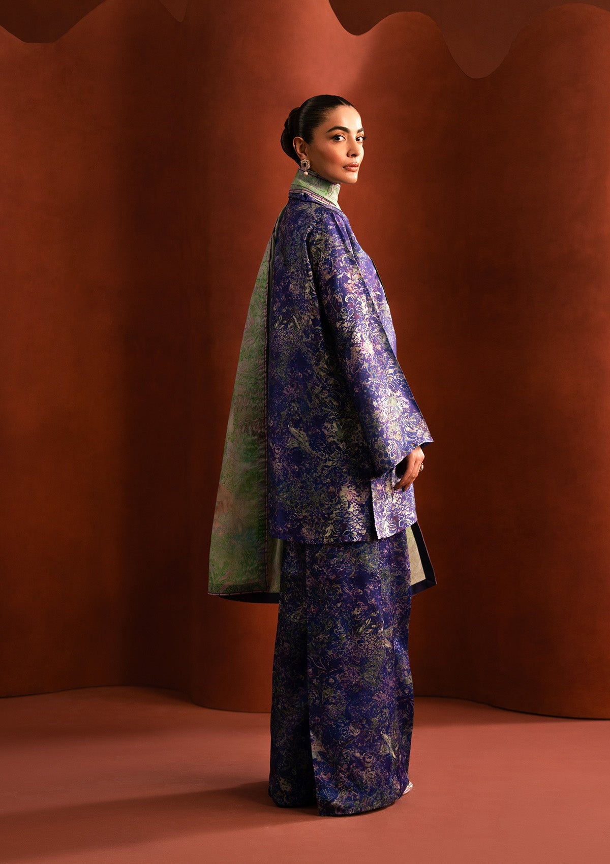 MISS AIK - RTW '25 D2 - LOOK 01 Purple Short shirt with Plazo For Luxury Events - Pakistani Designer Wear for Women in UK | Kifat