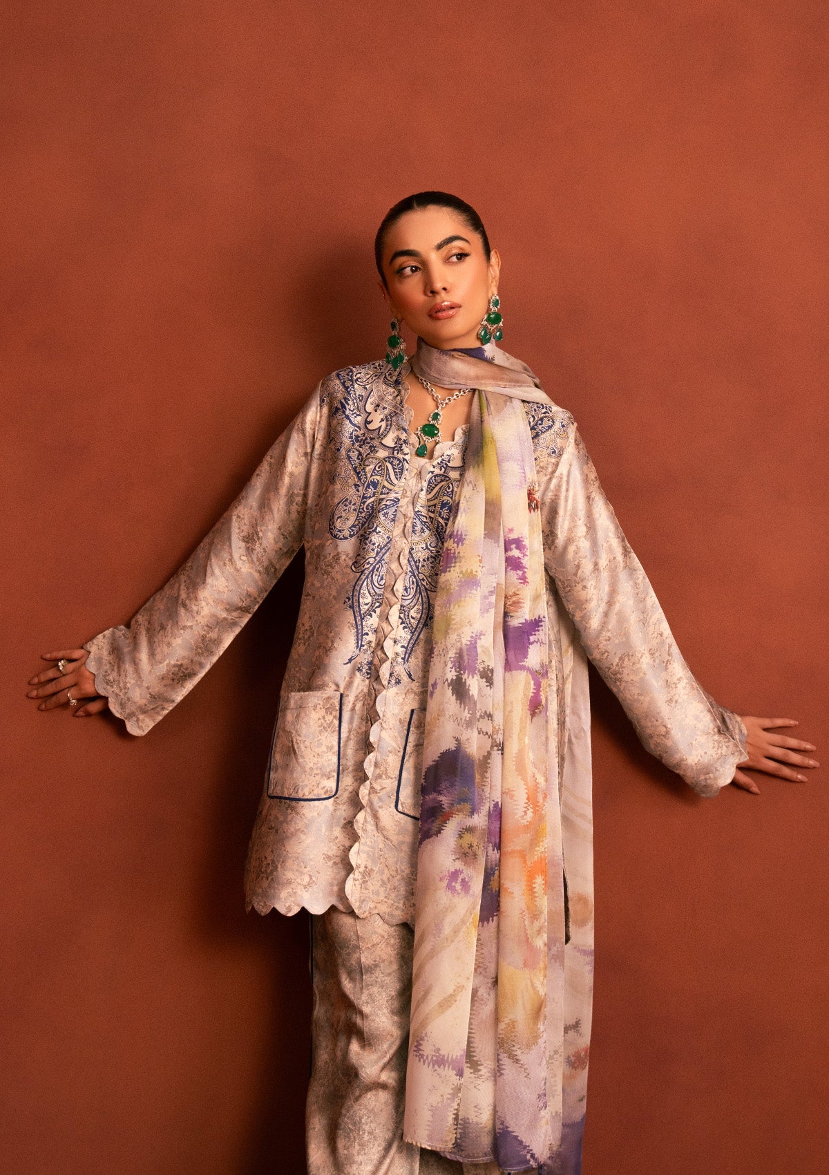 MISS AIK - RTW '25 D2 - LOOK 04 White Short Shirt with Plazo For Luxury Events - Pakistani Designer Wear for Women in UK | Kifat