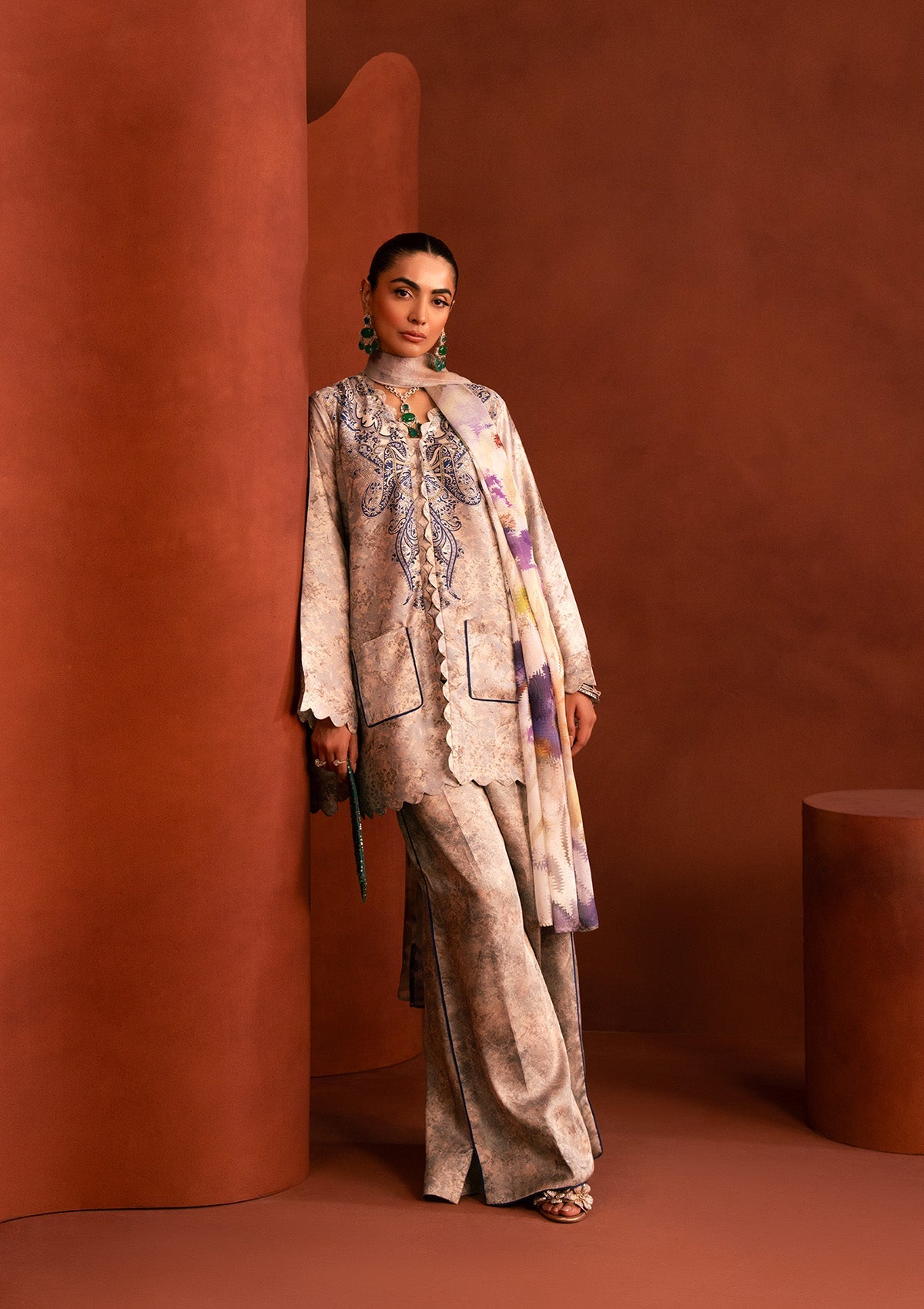 MISS AIK - RTW '25 D2 - LOOK 04 White Short Shirt with Plazo For Luxury Events - Pakistani Designer Wear for Women in UK | Kifat