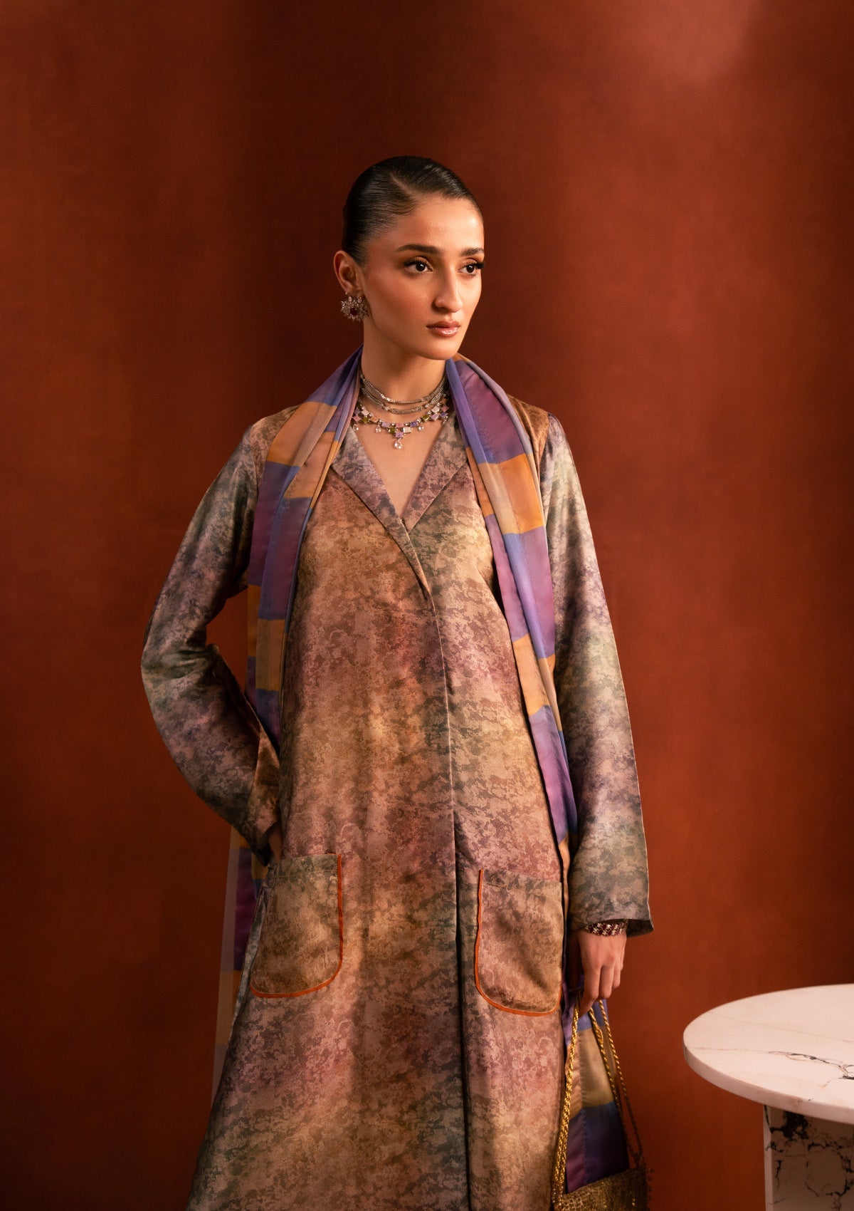 MISS AIK - RTW '25 D2 - LOOK 06 Grey Long Shirt For Luxury Events - Pakistani Designer Wear for Women in UK | Kifat