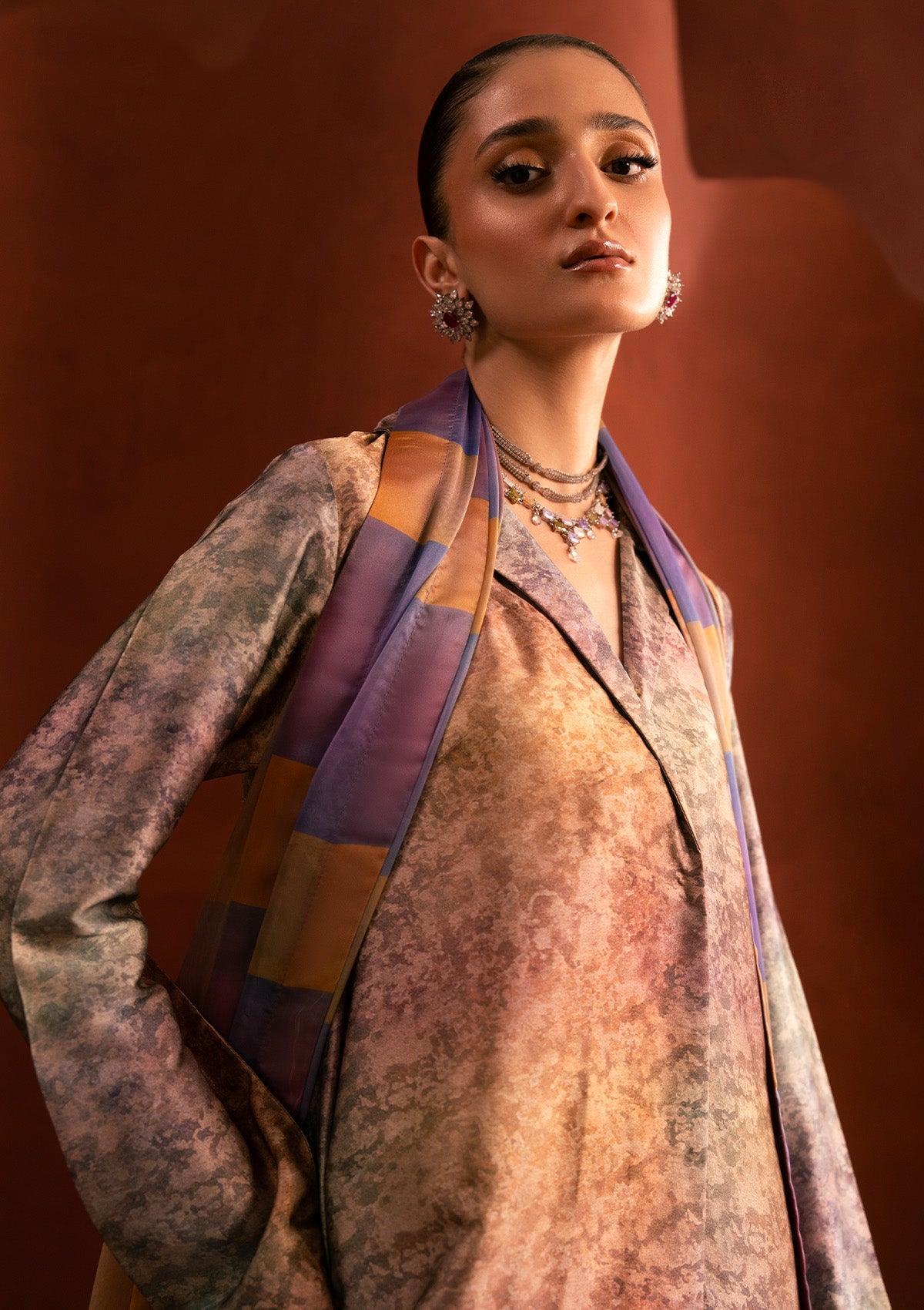 MISS AIK - RTW '25 D2 - LOOK 06 Grey Long Shirt For Luxury Events - Pakistani Designer Wear for Women in UK | Kifat