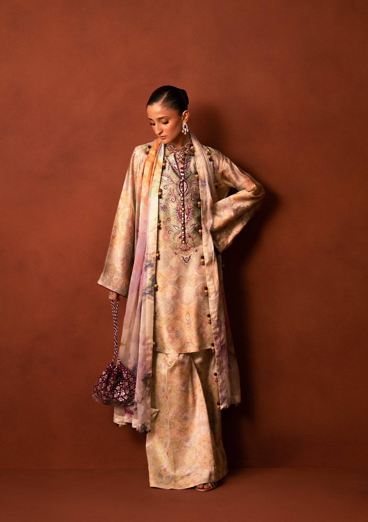 MISS AIK - RTW '25 D2 - LOOK 08 Pastel Yellow Short Shirt with Plazo For Luxury Events - Pakistani Designer Wear for Women in UK | Kifat