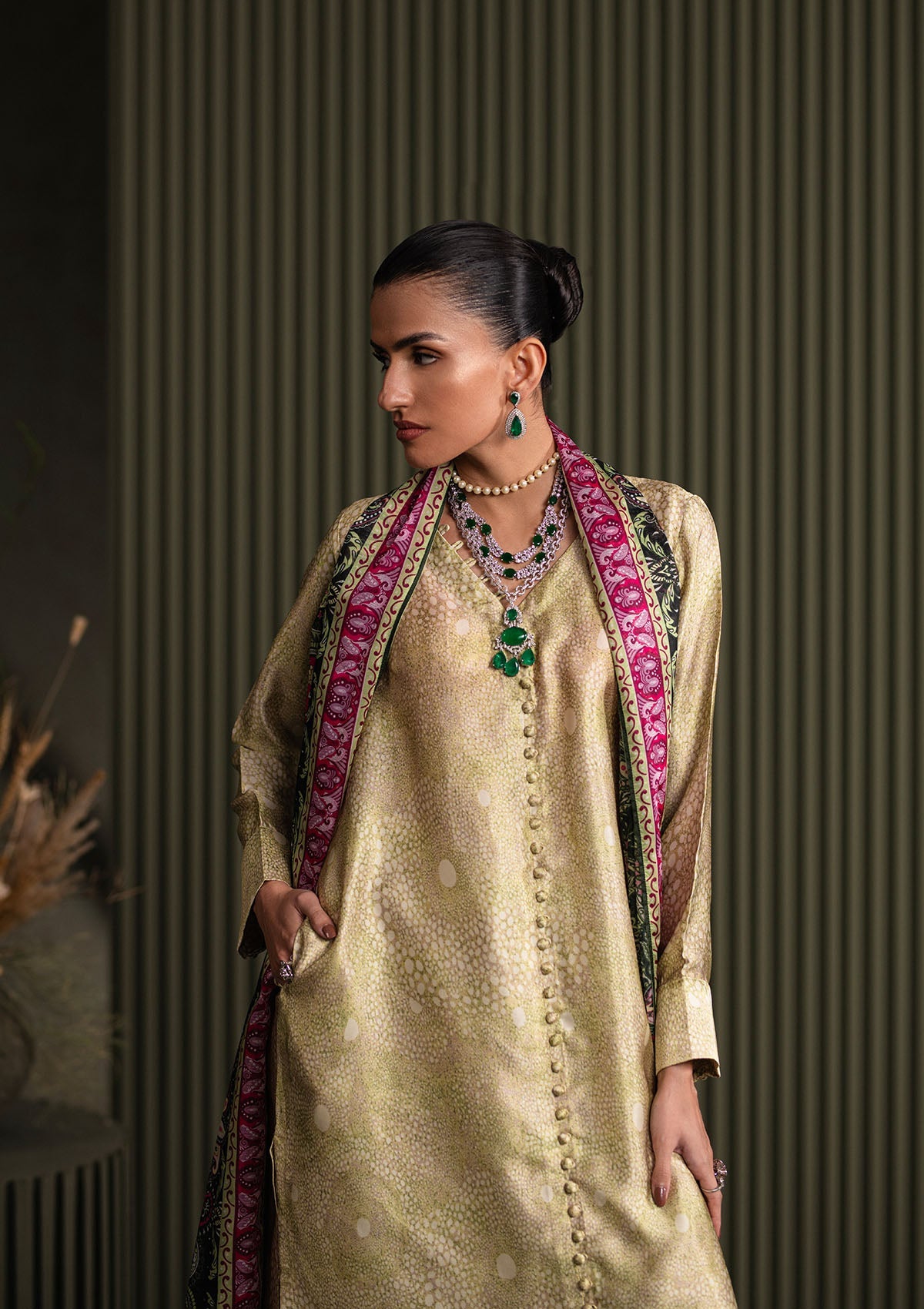 MISS AIK - RTW '25 D1 - LOOK 01 Beige Long Shirt For Luxury Events - Pakistani Designer Wear for Women in UK | Kifat