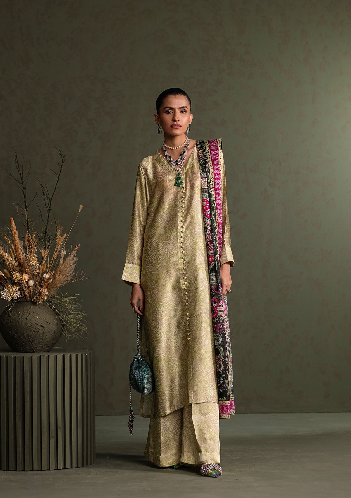 MISS AIK - RTW '25 D1 - LOOK 01 Beige Long Shirt For Luxury Events - Pakistani Designer Wear for Women in UK | Kifat