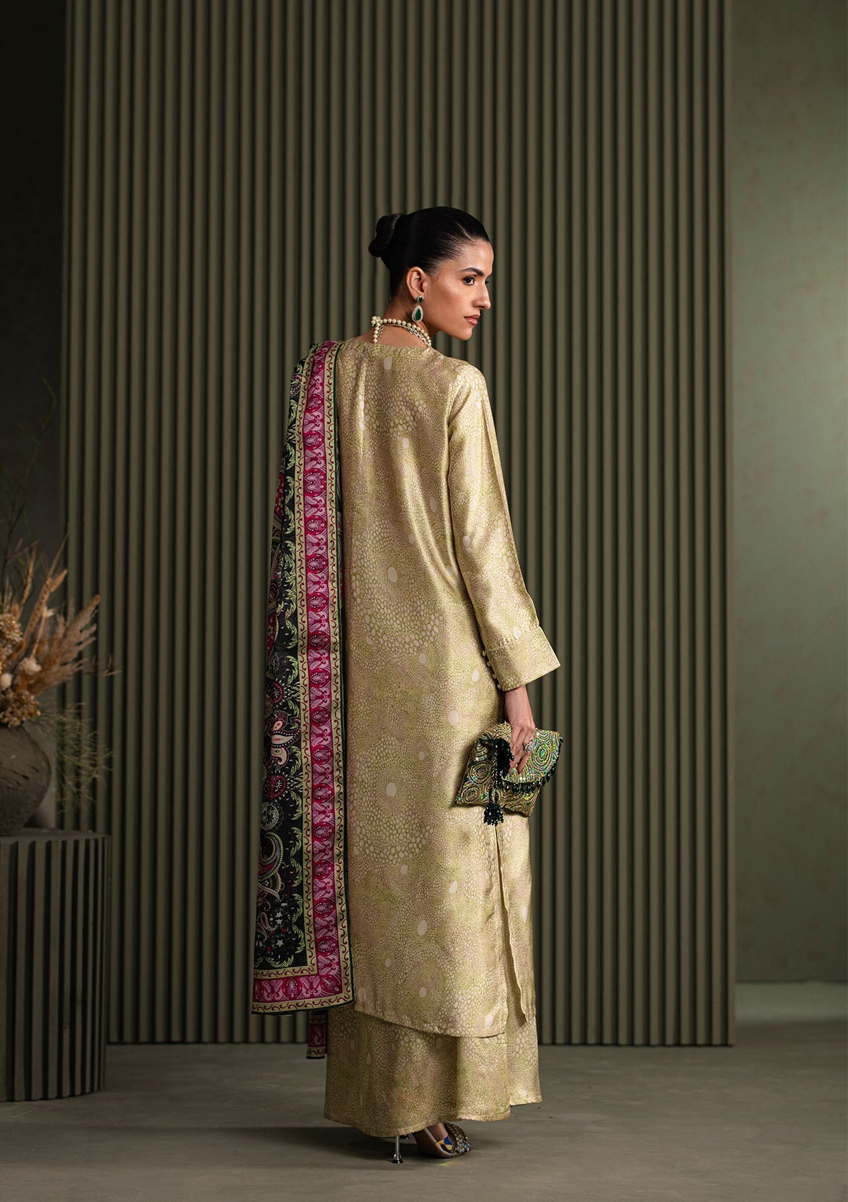MISS AIK - RTW '25 D1 - LOOK 01 Beige Long Shirt For Luxury Events - Pakistani Designer Wear for Women in UK | Kifat