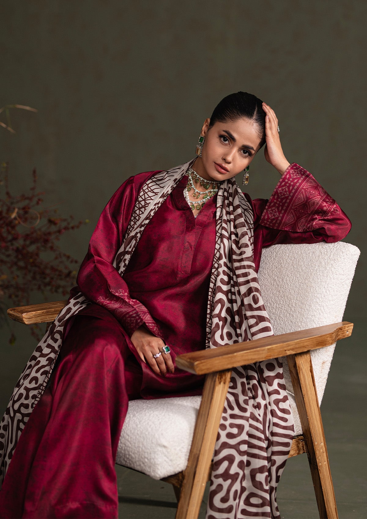MISS AIK - RTW '25 D1 - LOOK 03 Ruby Short shirt with Plazo For Luxury Events - Pakistani Designer Wear for Women in UK | Kifat