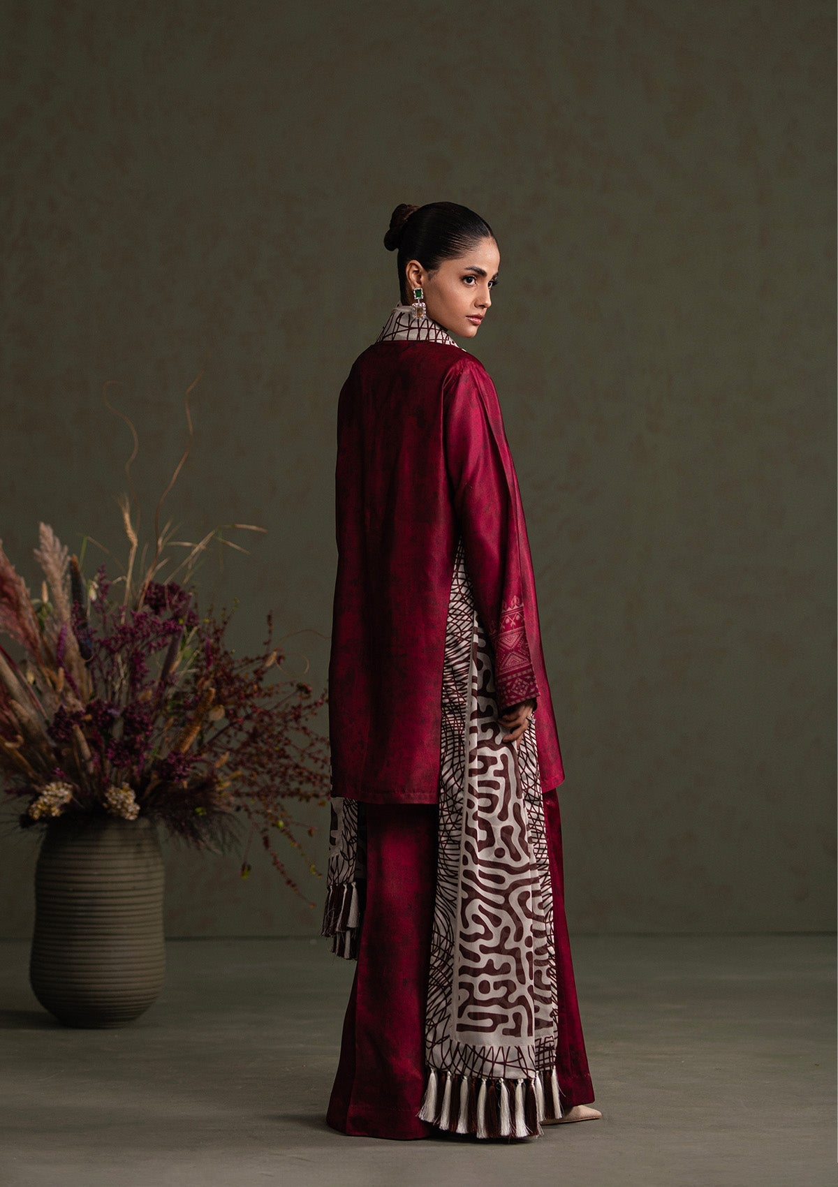 MISS AIK - RTW '25 D1 - LOOK 03 Ruby Short shirt with Plazo For Luxury Events - Pakistani Designer Wear for Women in UK | Kifat