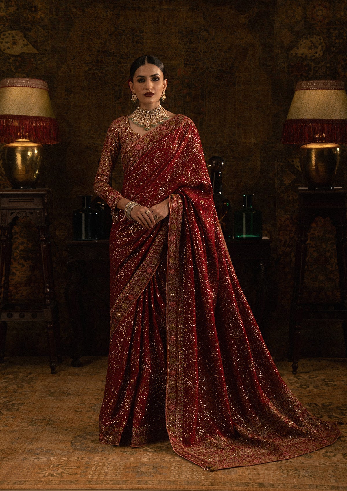 SARI EDIT '25 - LOOK 01 Red Saree For Formal Events - Pakistani Designer Wear for Women in UK | Kifat