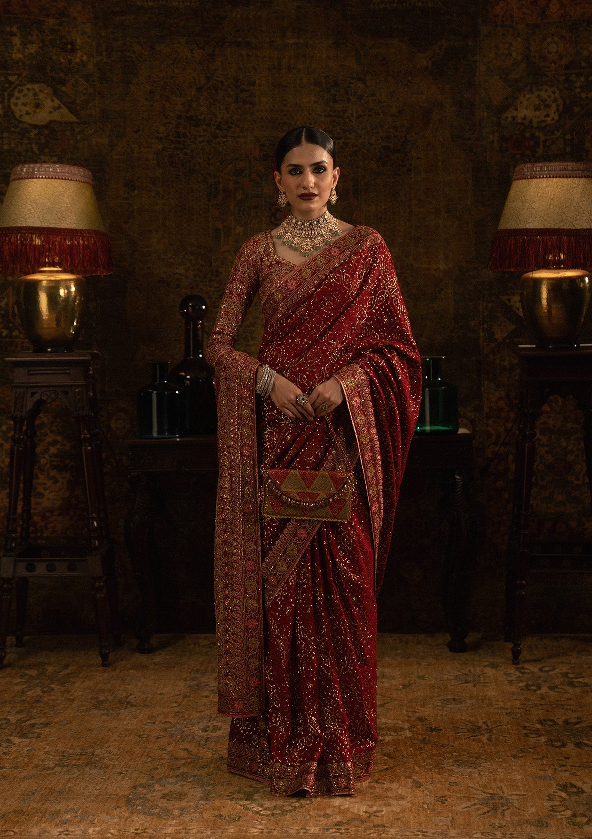 SARI EDIT '25 - LOOK 01 Red Saree For Formal Events - Pakistani Designer Wear for Women in UK | Kifat