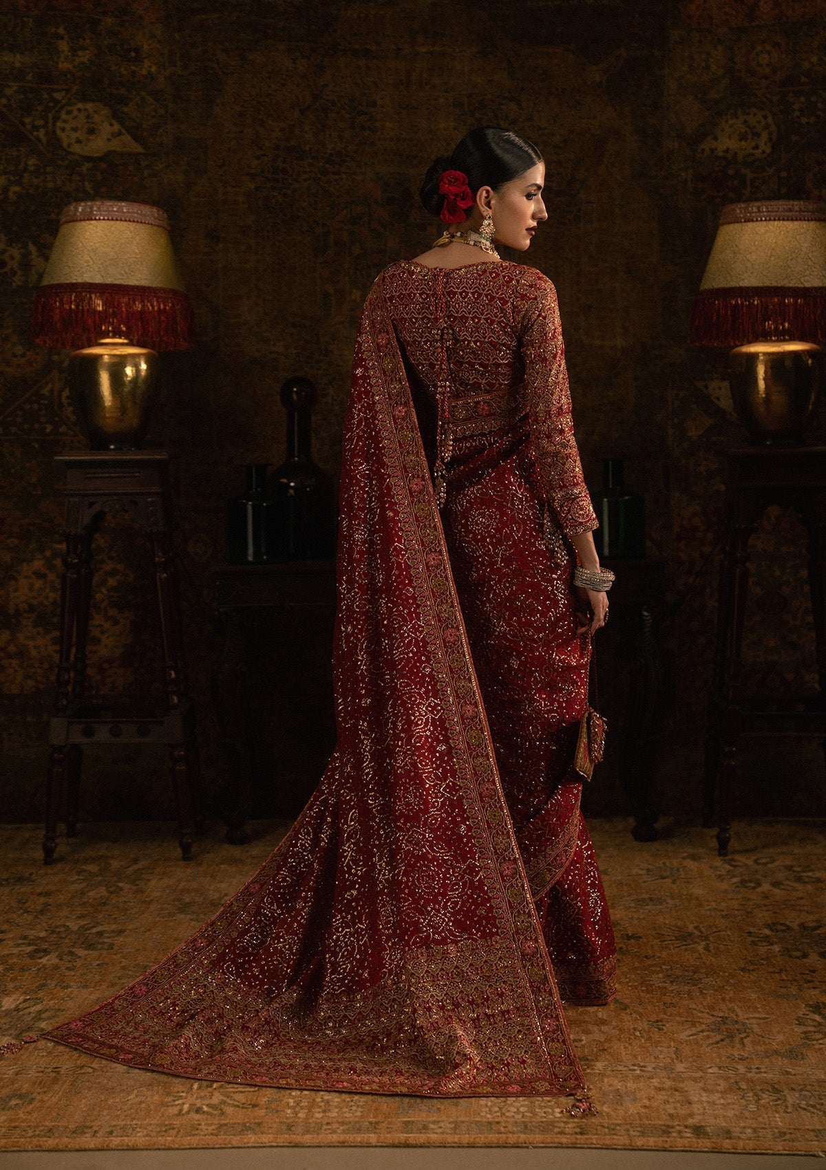 SARI EDIT '25 - LOOK 01 Red Saree For Formal Events - Pakistani Designer Wear for Women in UK | Kifat