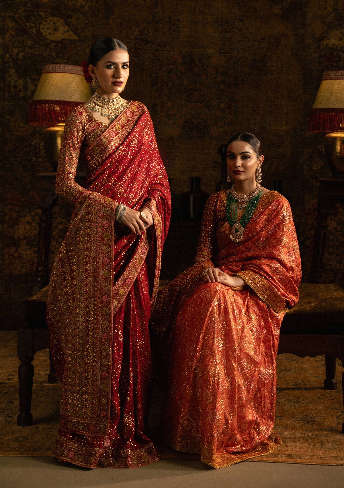 SARI EDIT '25 - LOOK 02 Rust Saree For Formal Events - Pakistani Designer Wear for Women in UK | Kifat