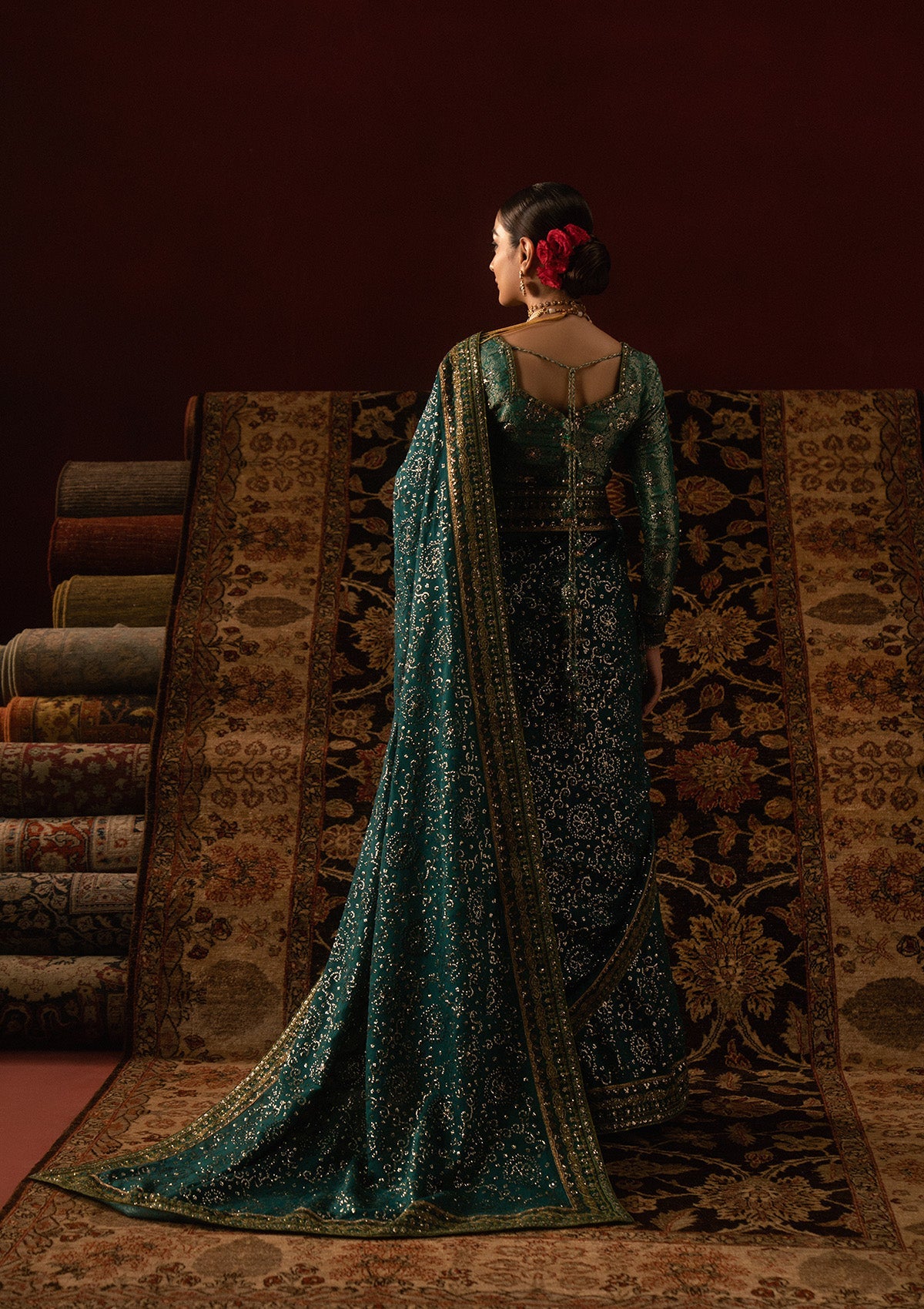 SARI EDIT '25 - LOOK 03 Emerald Saree For Formal Events - Pakistani Designer Wear for Women in UK | Kifat