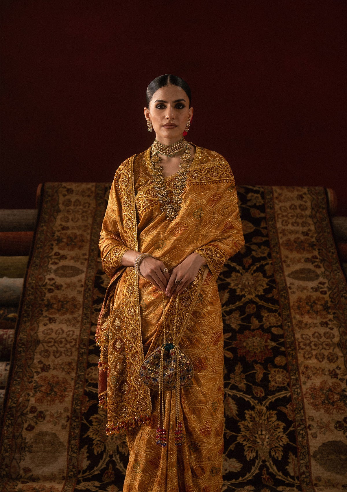 SARI EDIT '25 - LOOK 04 Mustard Saree For Formal Events - Pakistani Designer Wear for Women in UK | Kifat