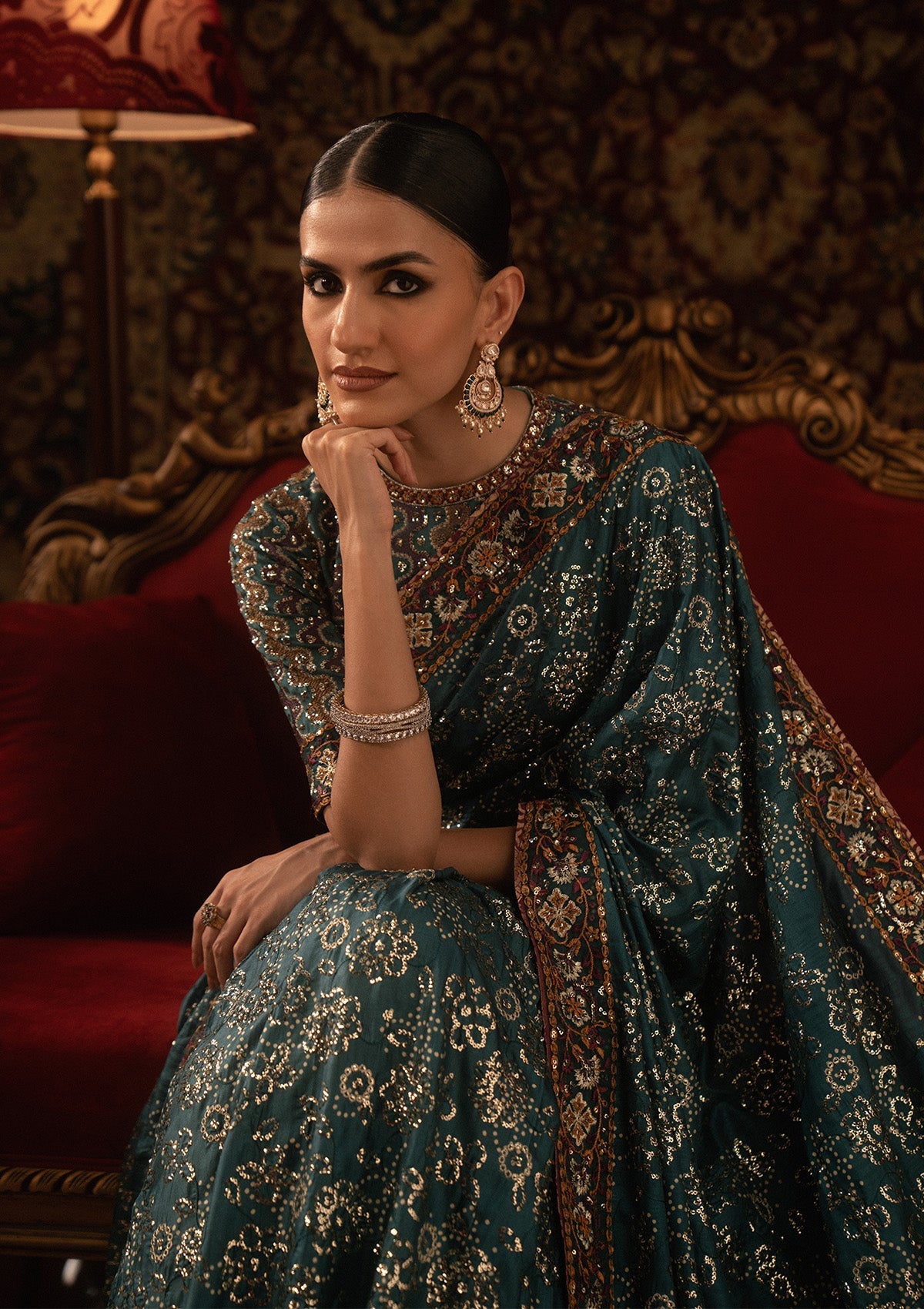 SARI EDIT '25 - LOOK 05 Teal Green Saree For Formal Events - Pakistani Designer Wear for Women in UK | Kifat
