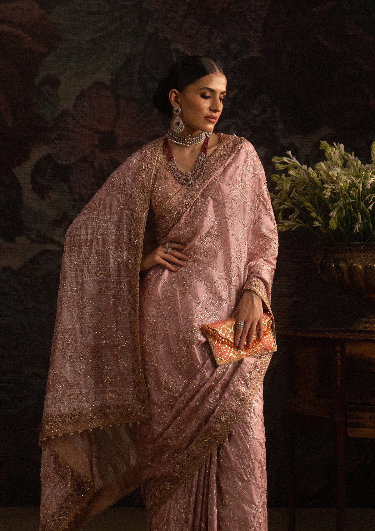 SARI EDIT '25 - LOOK 06 Powder Pink Saree For Formal Events - Pakistani Designer Wear for Women in UK | Kifat