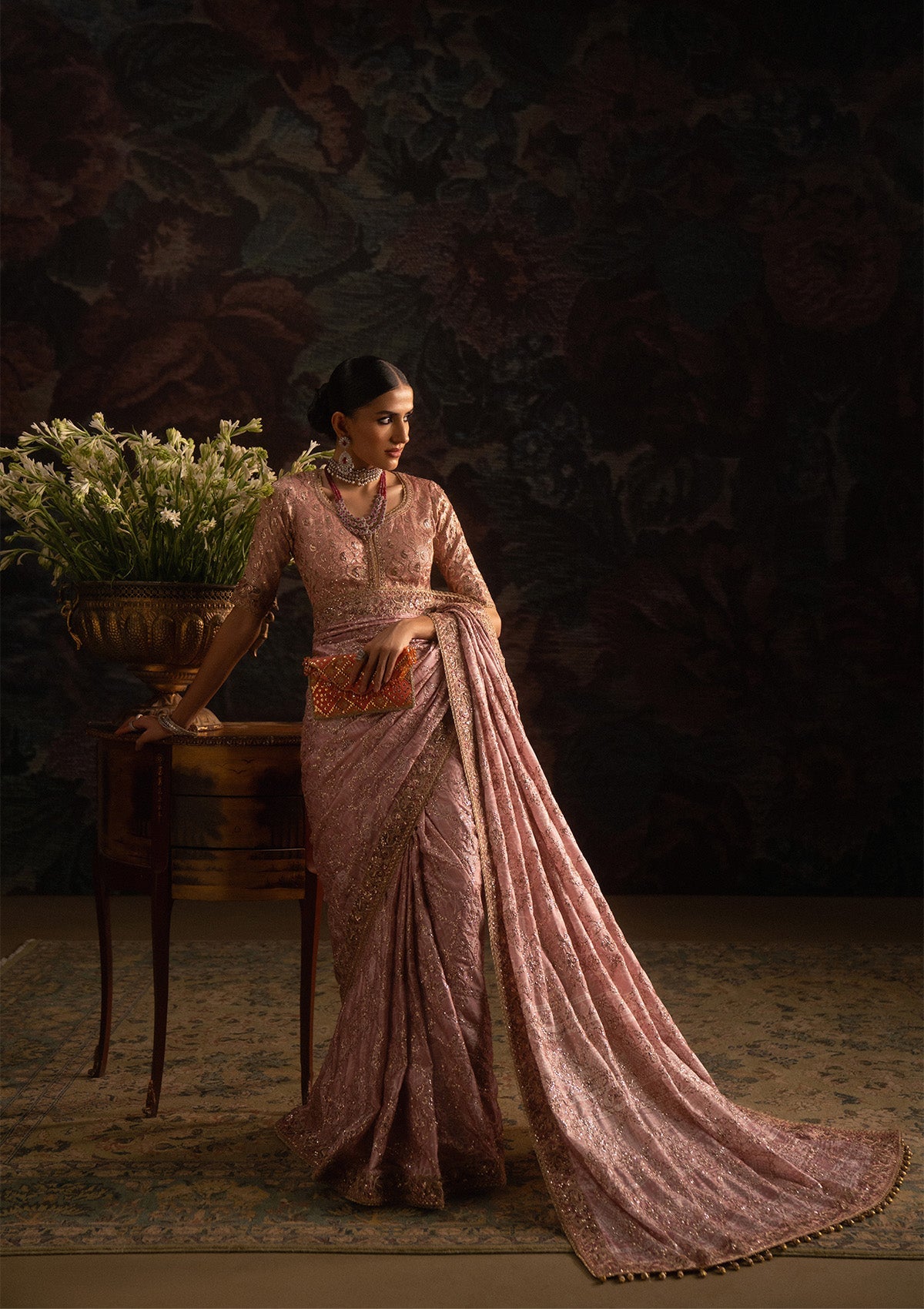 SARI EDIT '25 - LOOK 06 Powder Pink Saree For Formal Events - Pakistani Designer Wear for Women in UK | Kifat