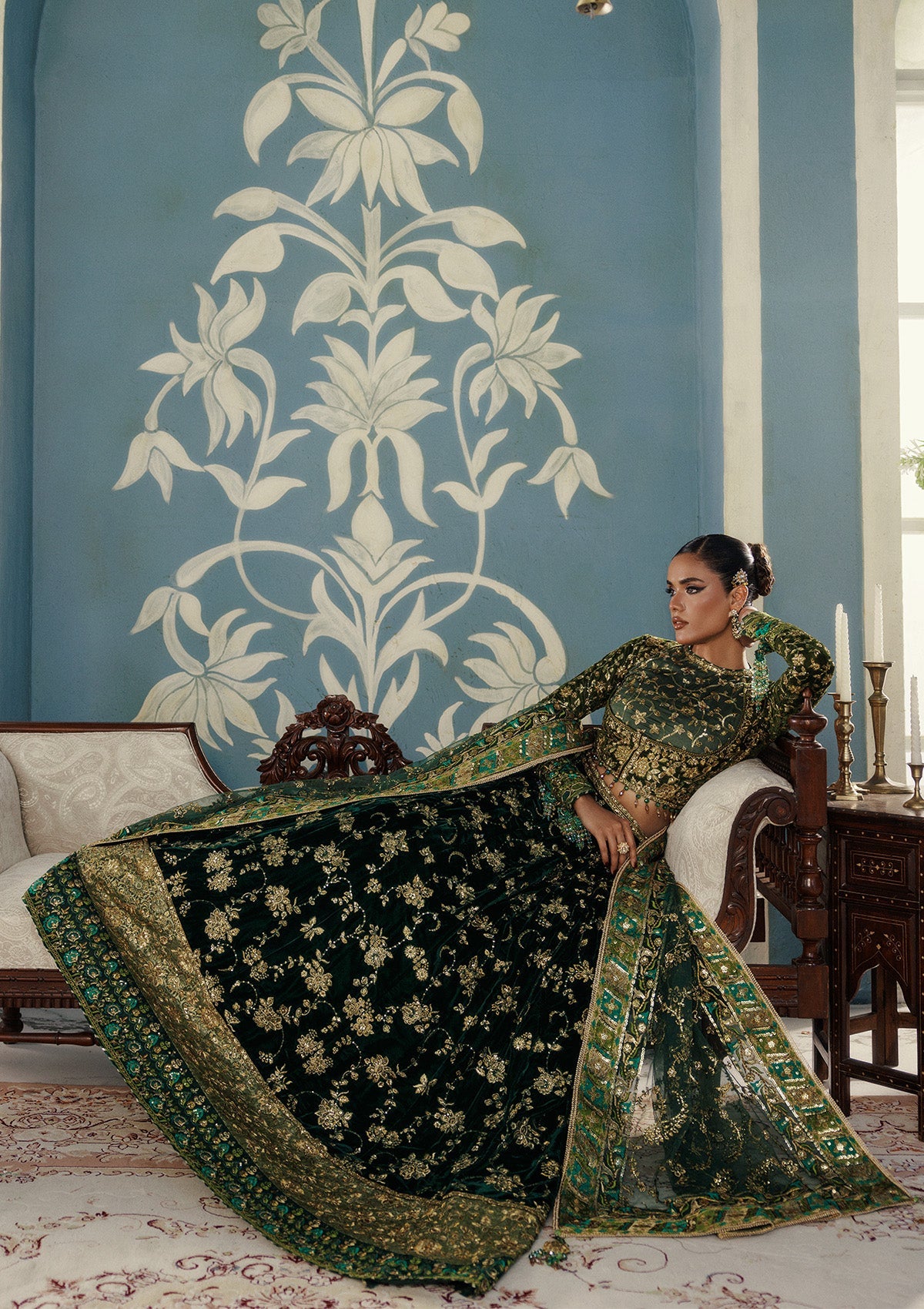 UDAIPUR - LOOK 02 Emerald Green Peshwas For Formal Events - Pakistani Designer Wear for Women in UK | Kifat