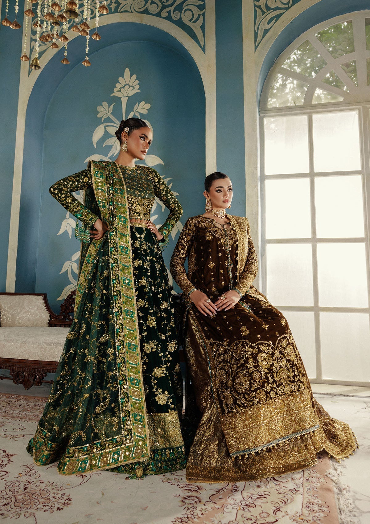 UDAIPUR - LOOK 02 Emerald Green Peshwas For Formal Events - Pakistani Designer Wear for Women in UK | Kifat