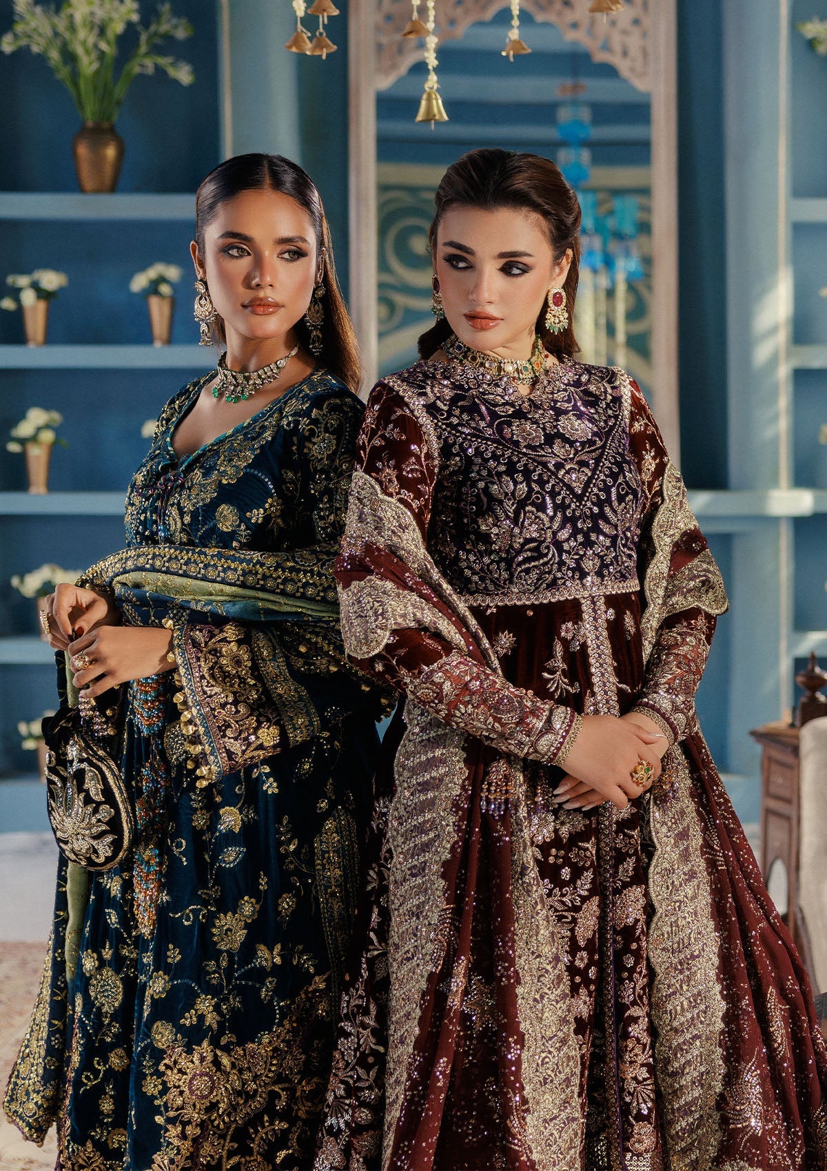 UDAIPUR - LOOK 03 Plum Front Open Shirt with Lehnga For Formal Events - Pakistani Designer Wear for Women in UK | Kifat