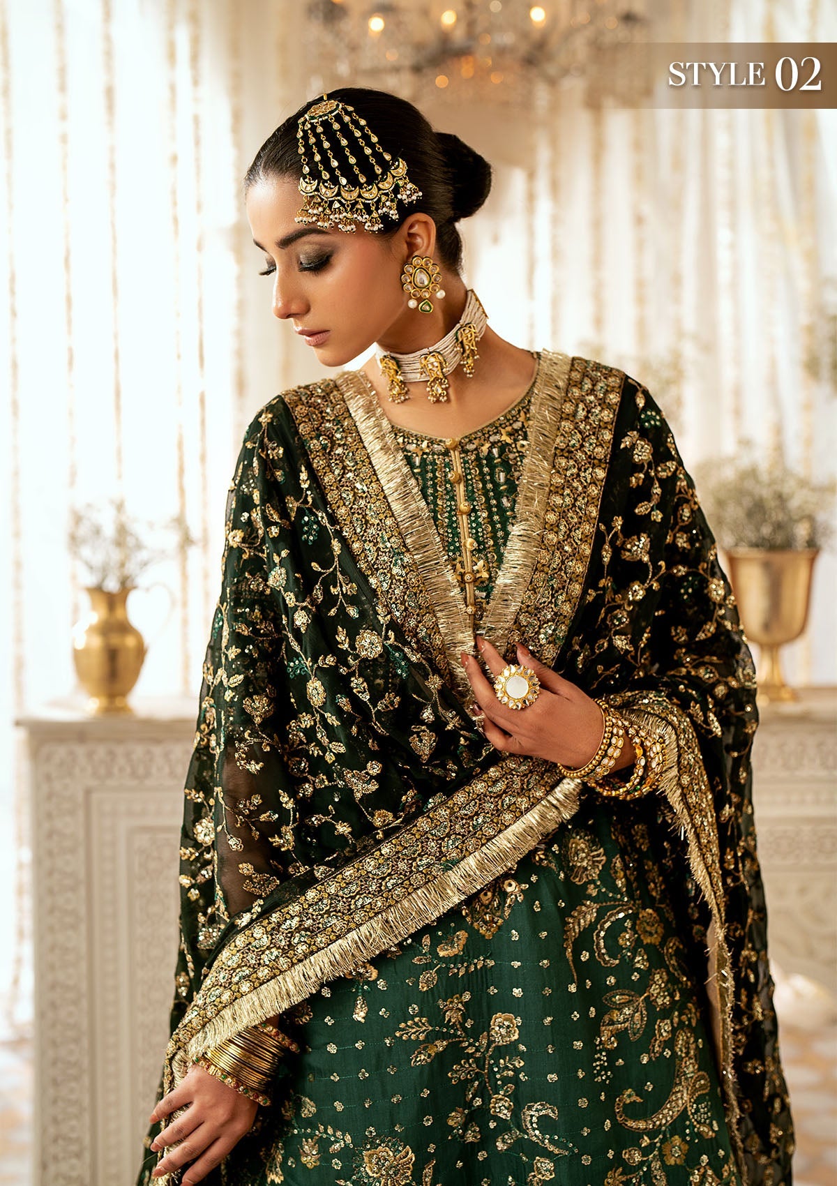 WEDDING FESTIVE '24 VOL. 1 - LOOK 07 Lilac Long Shirt with Crushed Sharara,Long Shirt with Gharara For Wedding Events - Pakistani Designer Wear for Women in UK | Kifat
