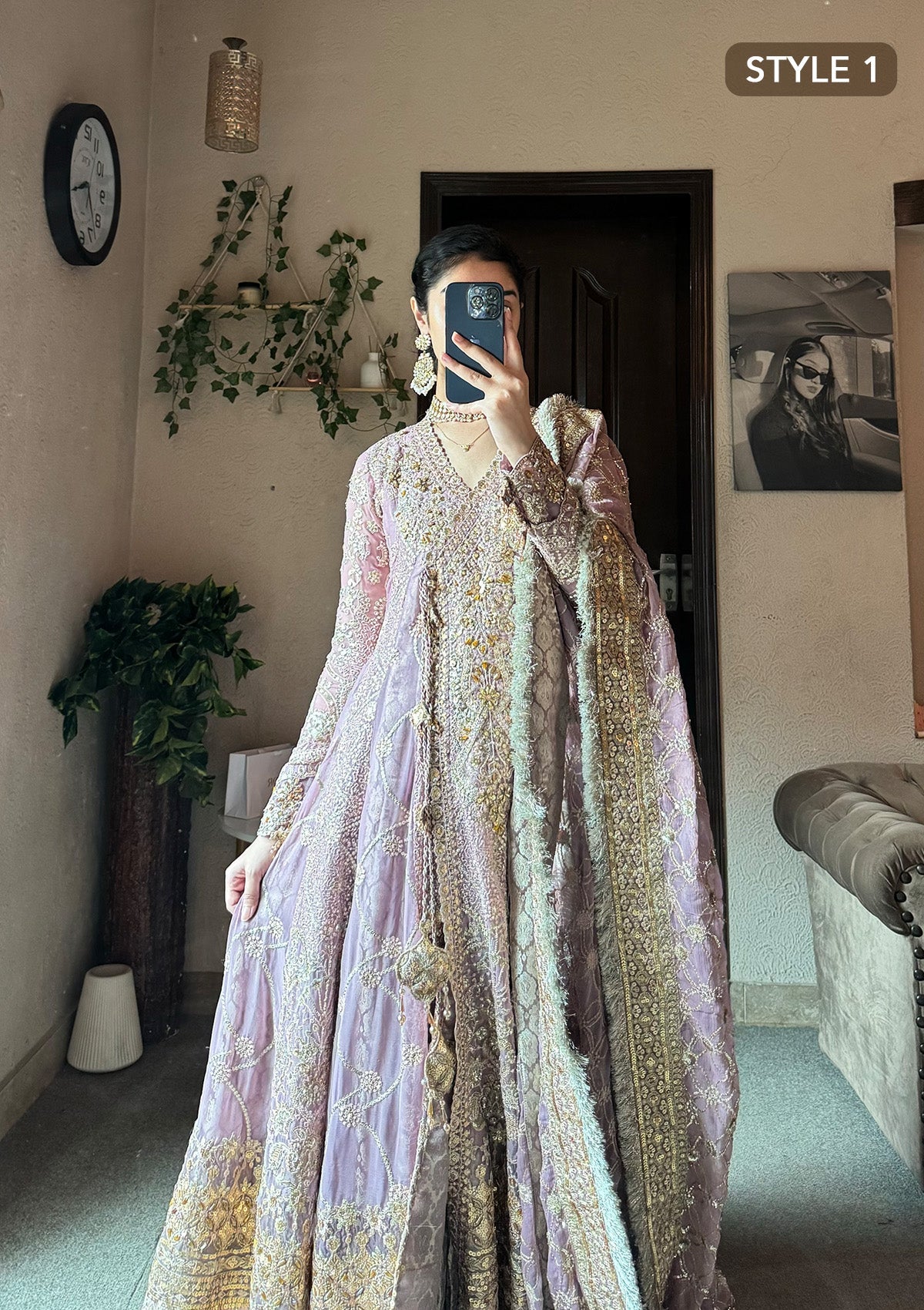 WEDDING FESTIVE 24 VOL. 2 - LOOK 10 Lilac Angrakha with crushed Sharara,Kalidaar with Crushed Frock For Wedding Events - Pakistani Designer Wear for Women in UK | Kifat