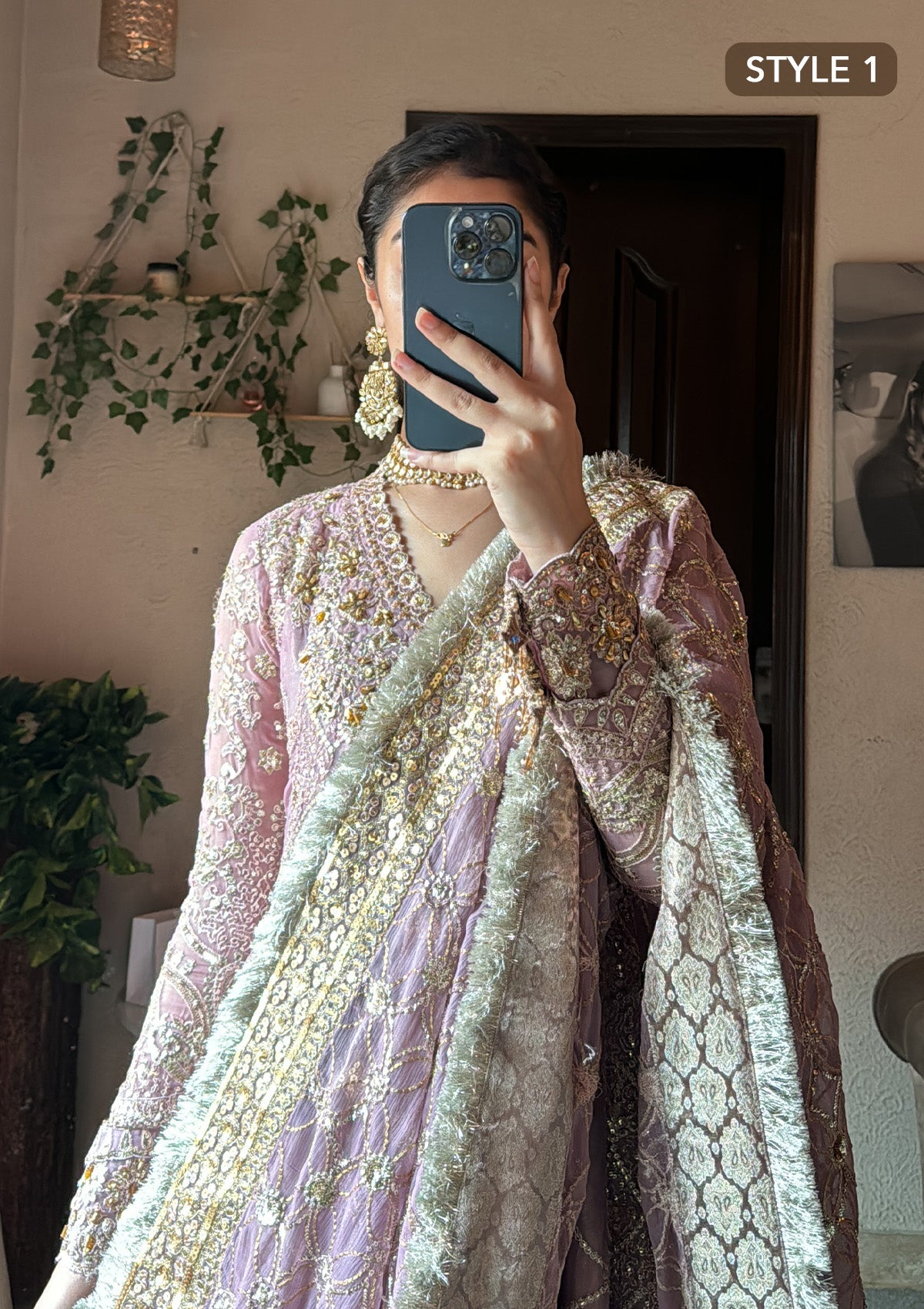 WEDDING FESTIVE 24 VOL. 2 - LOOK 10 Lilac Angrakha with crushed Sharara,Kalidaar with Crushed Frock For Wedding Events - Pakistani Designer Wear for Women in UK | Kifat
