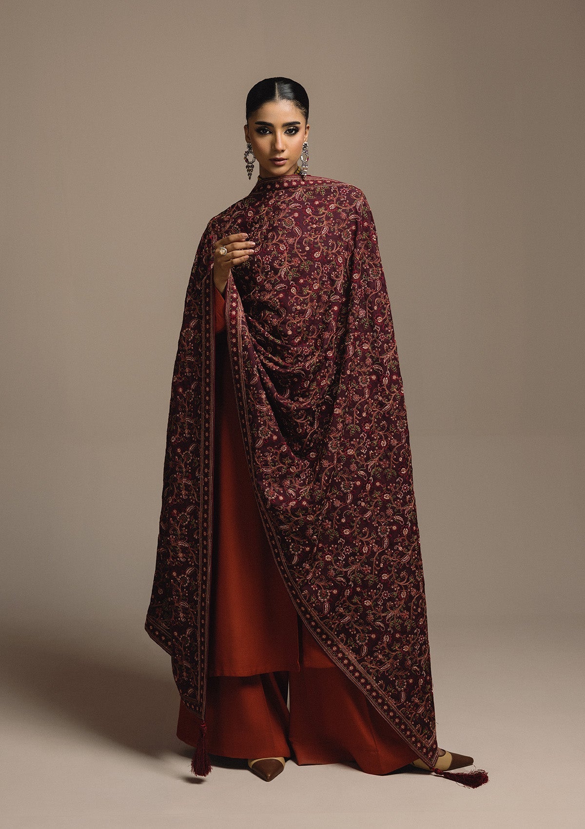 AIK ROZ '25 D3 - KARANDI - LOOK 04 Red Long Shirt For Casual Events - Pakistani Designer Wear for Women in UK | Kifat