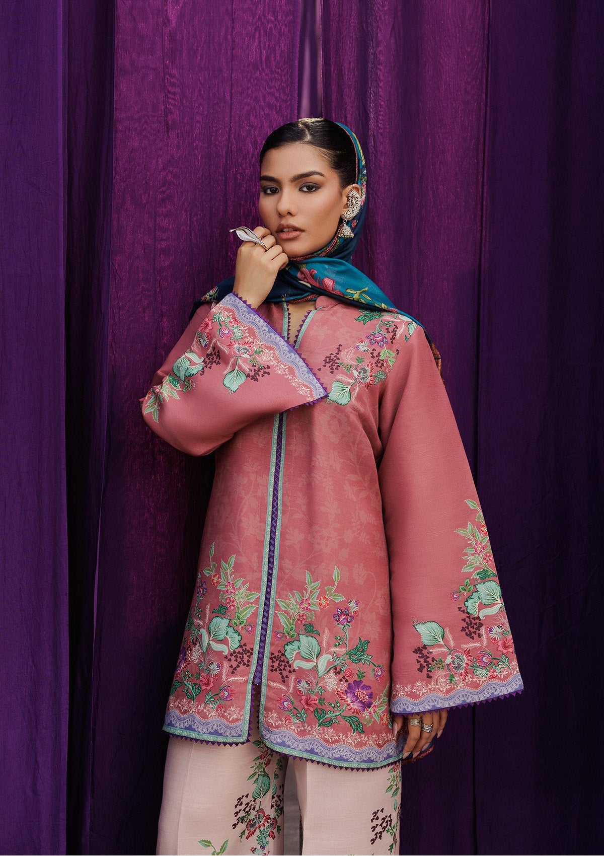 AIK ROZ '25 D2 - KHADDAR - LOOK 02 Pink Short Shirt For Casual Events - Pakistani Designer Wear for Women in UK | Kifat