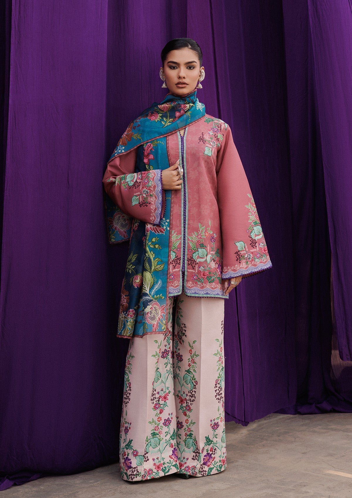 AIK ROZ '25 D2 - KHADDAR - LOOK 02 Pink Short Shirt For Casual Events - Pakistani Designer Wear for Women in UK | Kifat