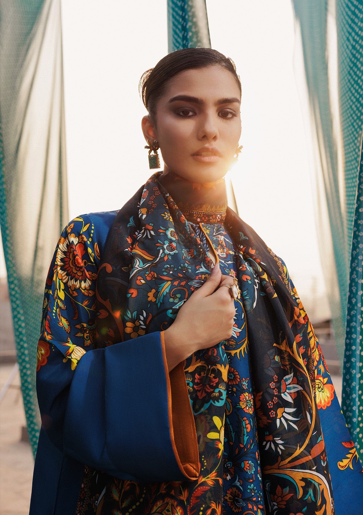 AIK ROZ '25 D2 - KHADDAR - LOOK 03 Blue Short Shirt For Casual Events - Pakistani Designer Wear for Women in UK | Kifat