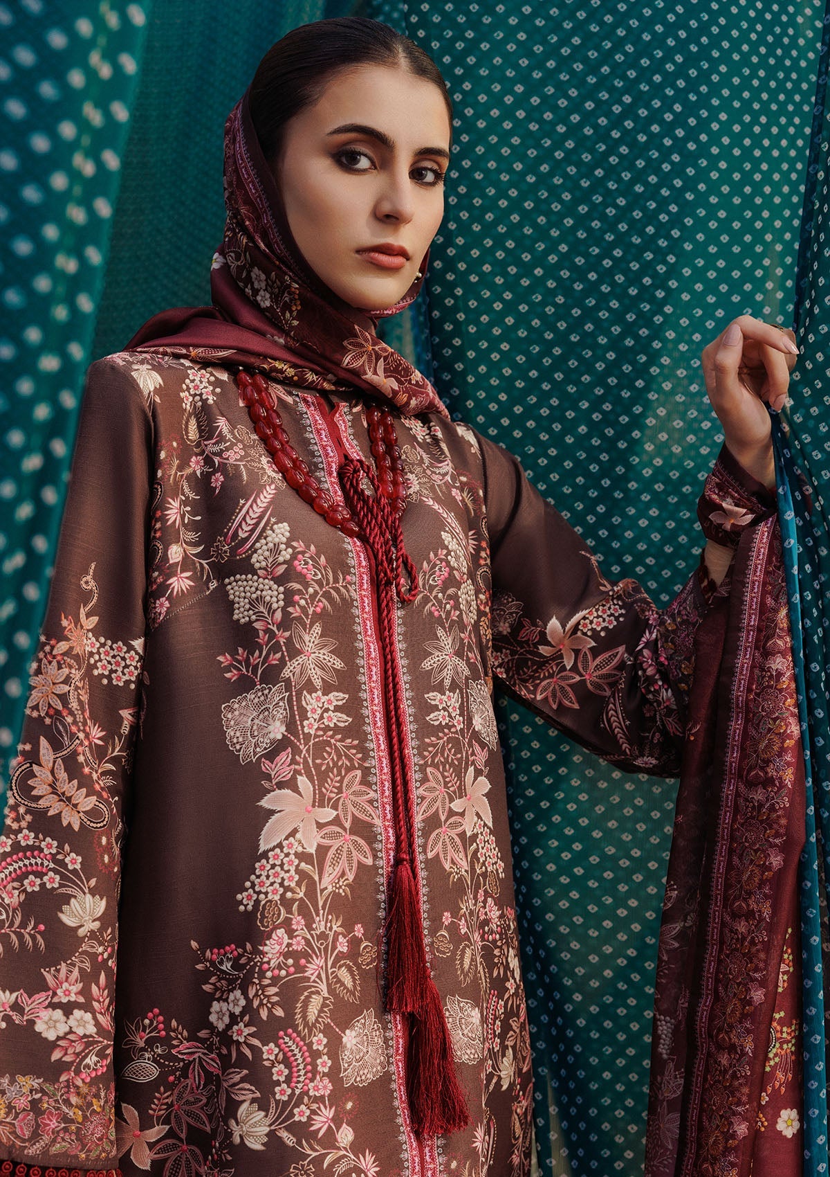 AIK ROZ '25 D2 - KHADDAR - LOOK 05 Brown Long Shirt For Casual Events - Pakistani Designer Wear for Women in UK | Kifat
