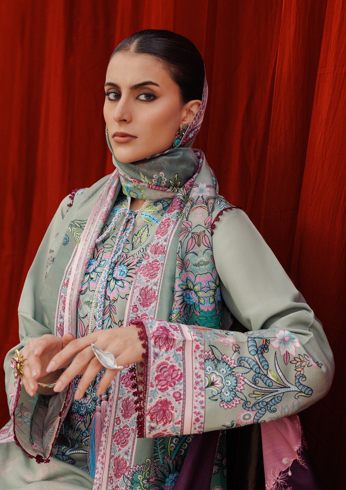 AIK ROZ '25 D2 - KHADDAR - LOOK 06 Green Long Shirt For Casual Events - Pakistani Designer Wear for Women in UK | Kifat
