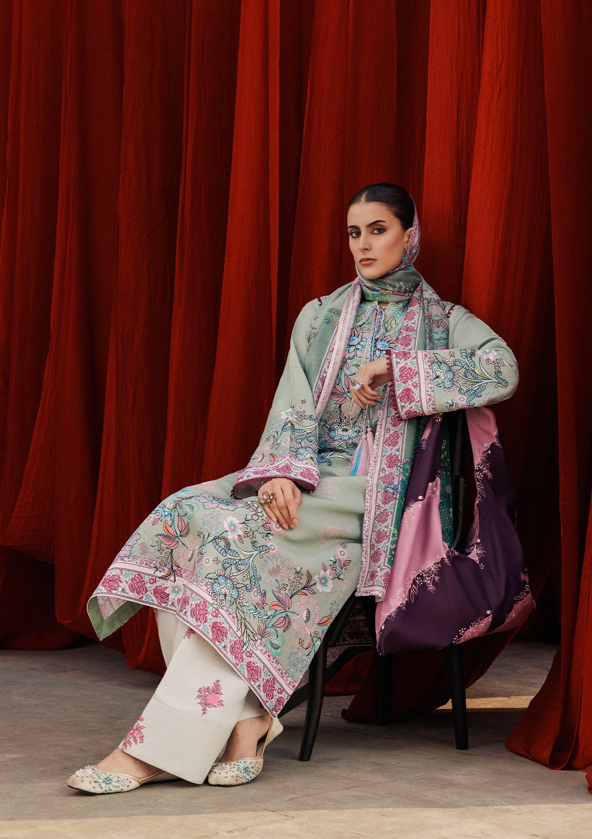 AIK ROZ '25 D2 - KHADDAR - LOOK 06 Green Long Shirt For Casual Events - Pakistani Designer Wear for Women in UK | Kifat