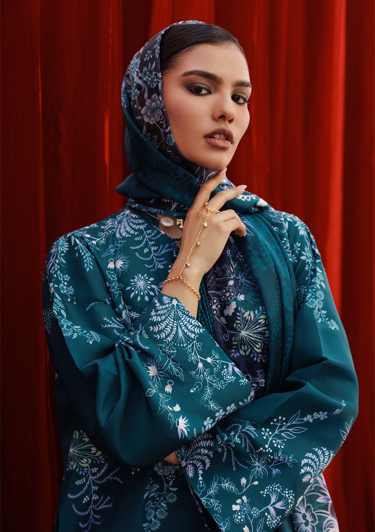 AIK ROZ '25 D2 - KHADDAR - LOOK 07 Green Teal Long Shirt For Casual Events - Pakistani Designer Wear for Women in UK | Kifat