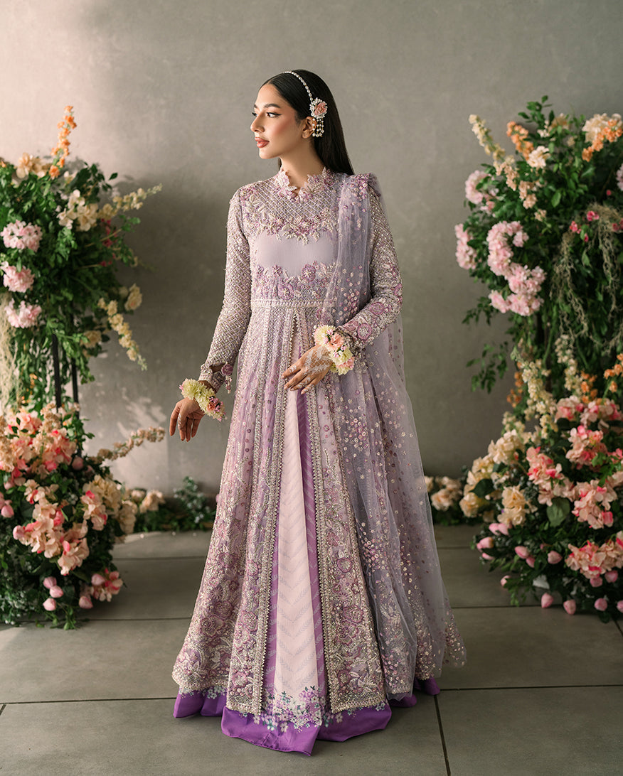 Women Wearing Alyana Lavendar Peshwas for Formal Events - Pakistani Designer Wear for Women in UK | Kifat