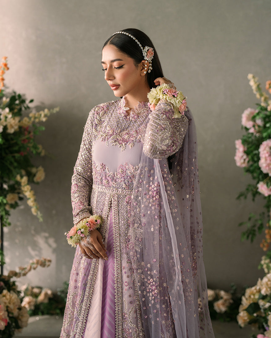 Women Wearing Alyana Lavendar Peshwas for Formal Events - Pakistani Designer Wear for Women in UK | Kifat