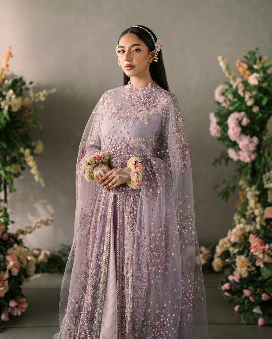 Women Wearing Alyana Lavendar Peshwas for Formal Events - Pakistani Designer Wear for Women in UK | Kifat